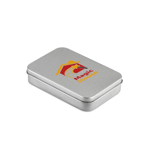 plateado mate AMIGO Juego de cartas caja metal