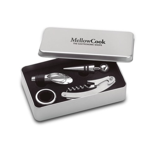 plateado mate WINORY Set de vino en caja metal