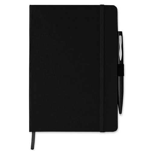 black NOTAPLUS Libreta A5 con bolígrafo