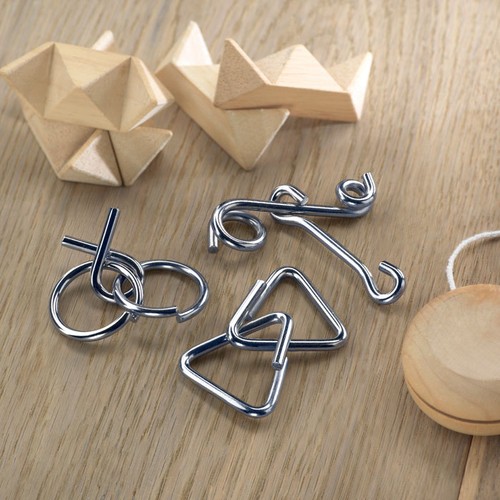 THREENATS Set de 3 rompecabezas de metal