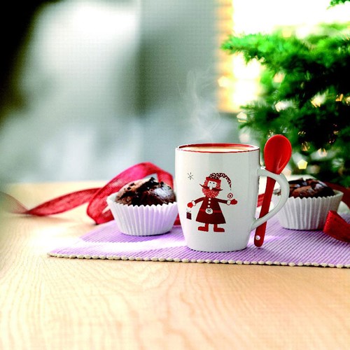 multicolor CLAUS Taza con cuchara 250ml