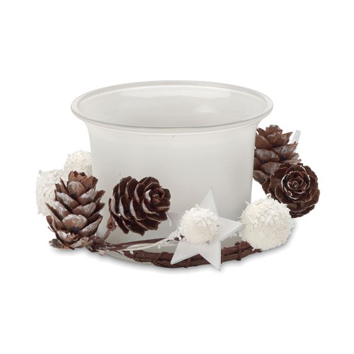 white BOUGIE Portavelas navideño