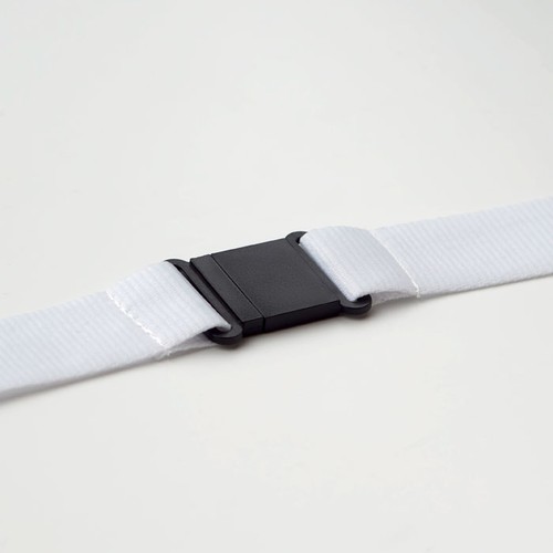 white WIDE LANY Lanyard 25mm con mosquetón