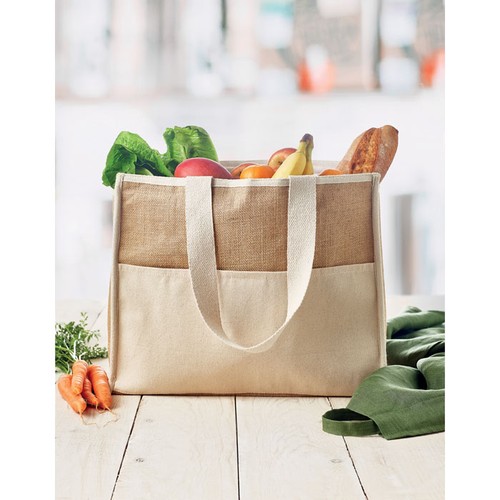 CAMPO DE GELI Sac shopping en toile et jute - 6