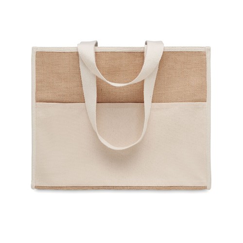 CAMPO DE GELI Sac shopping en toile et jute - 3