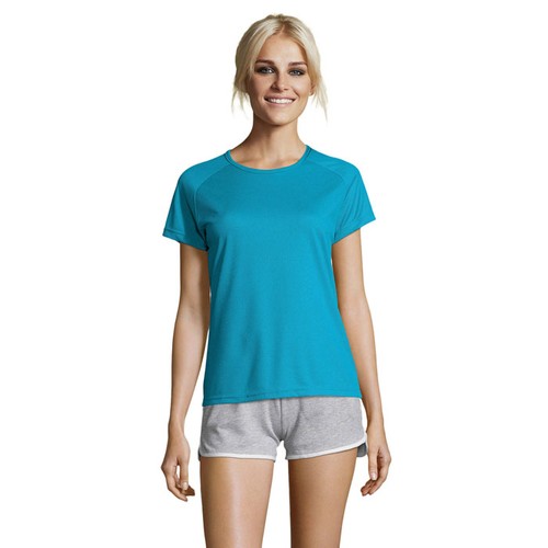 azul aqua SPORTY WOMEN CAMISETA MUJER 140g