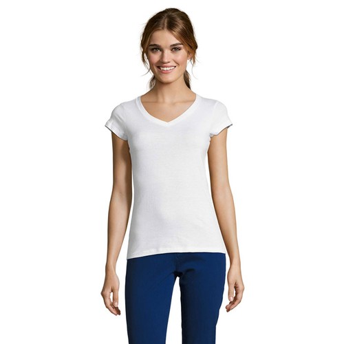 white MOON CAMISETA MUJER 150g