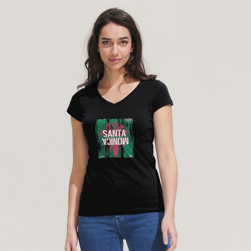 MOON MOON T-SHIRT FEMME COL V - 4
