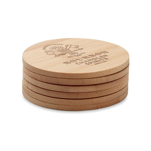 BAYIN SET Lot de 6 sous-verres en bambou - 4