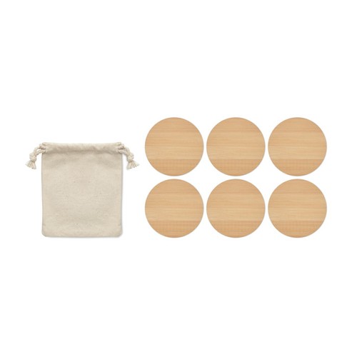 madera BAYIN SET Juego de 6 posavasos bambú
