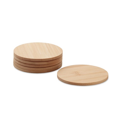 madera BAYIN SET Juego de 6 posavasos bambú