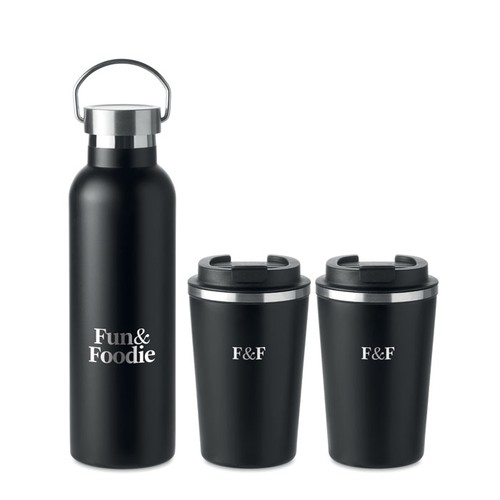 HELSINKI SET Set botella y vaso doble pared