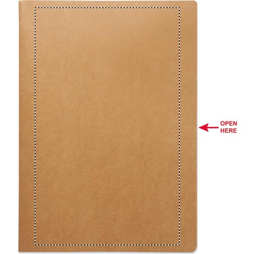 Emplacement de marquage : sur le devant du carnet