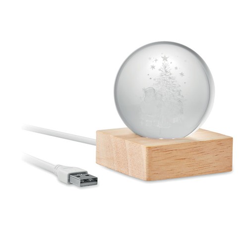 SANTA LIGHT Boule de Noël verre avec LED - 3