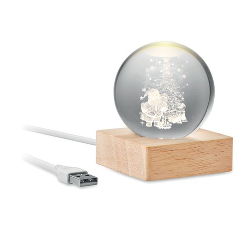 SANTA LIGHT Boule de Noël verre avec LED - 1