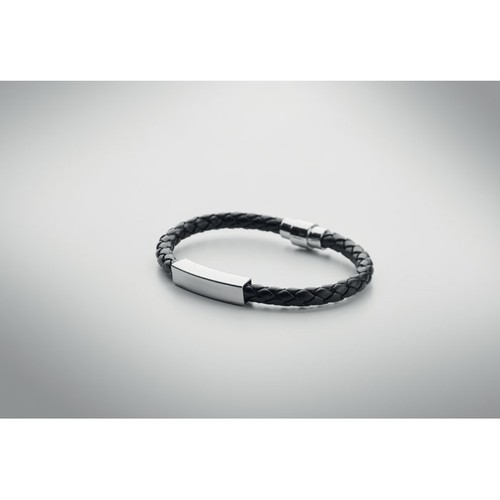 black FAULETI Pulsera de piel sintética
