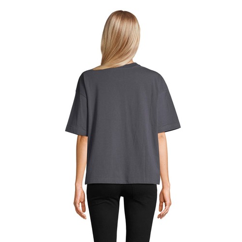 gris ratón BOXY WOMEN BOXY M CAMISETA OVERSIZE