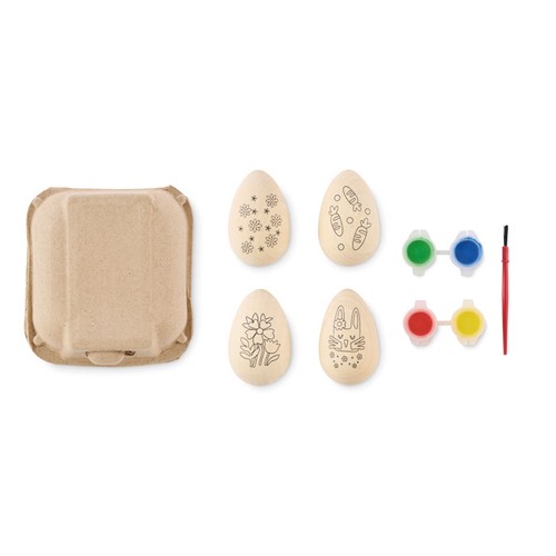 EISET Set de peinture d'oeufs en bois - 2