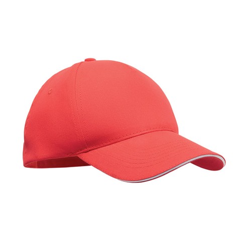 blanco/rojo SUNNY Gorra beisbol 5 paneles 180 gr