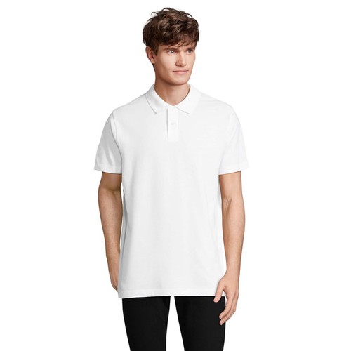 white PULSE UNISEX POLO