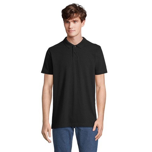 black PULSE UNISEX POLO