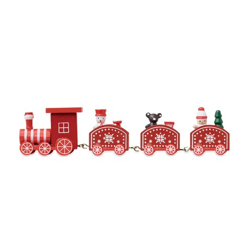 red JUNA Tren de Navidad de madera