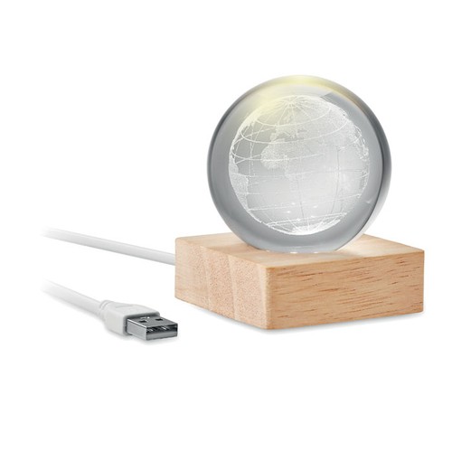 madera GLOBE LIGHT Globo LED bola de cristal