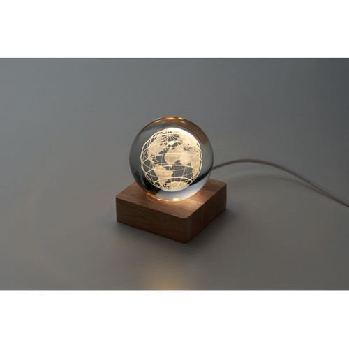 madera GLOBE LIGHT Globo LED bola de cristal