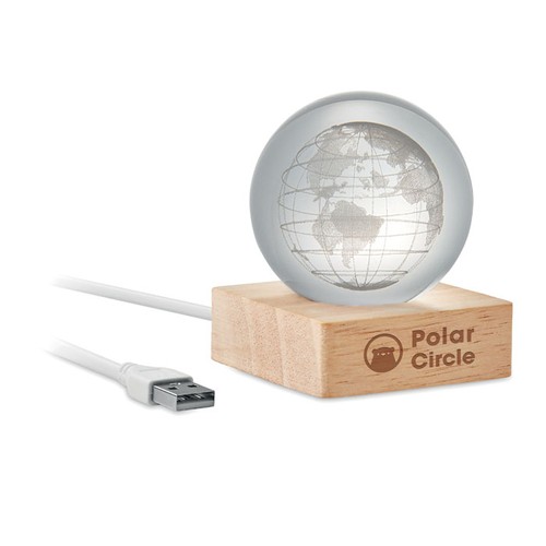 madera GLOBE LIGHT Globo LED bola de cristal