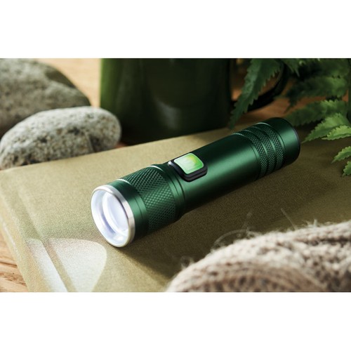 verde oscuro FLASHRA Linterna luz COB recargable
