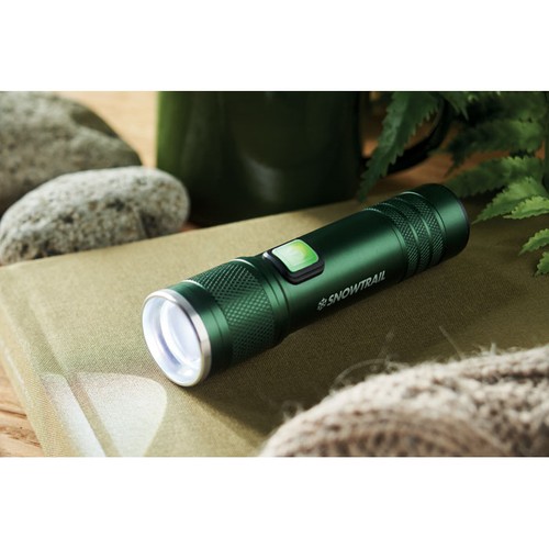 verde oscuro FLASHRA Linterna luz COB recargable
