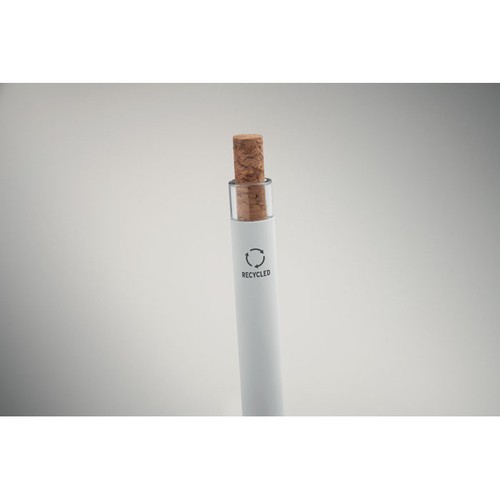 white BERGAMO + Bolígrafo aluminio reciclado