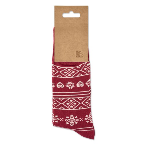 burdeos SOC LARGE Par de calcetines de Navidad L