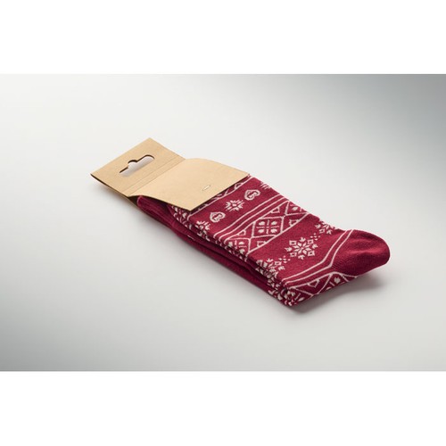 burdeos SOC LARGE Par de calcetines de Navidad L