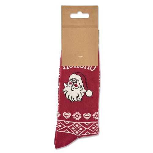 burdeos SOC LARGE Par de calcetines de Navidad L
