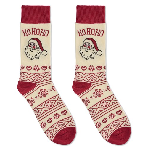 beis SOC LARGE Par de calcetines de Navidad L