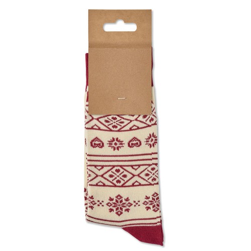 beis SOC LARGE Par de calcetines de Navidad L