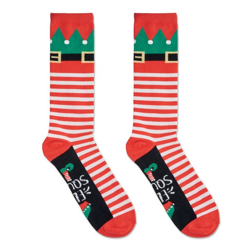 blanco/rojo SOC LARGE Par de calcetines de Navidad L