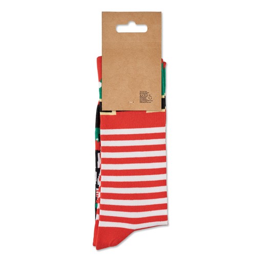 blanco/rojo SOC LARGE Par de calcetines de Navidad L