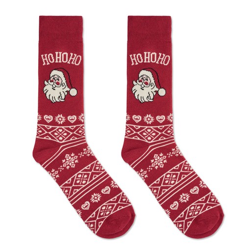 burdeos SOC MEDIUM Par de calcetines de Navidad M