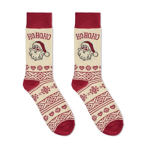 beis SOC MEDIUM Par de calcetines de Navidad M