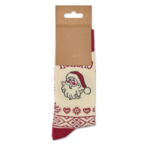 beis SOC MEDIUM Par de calcetines de Navidad M