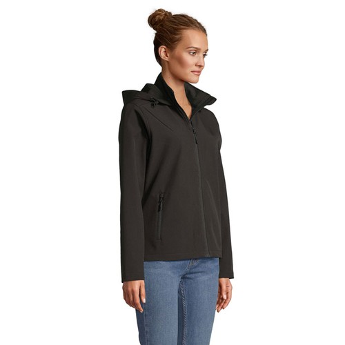 black RACE HOODED WOMEN JACKET