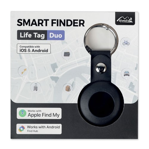 black LIFEMATE IN PU CASE Localizador inteligente