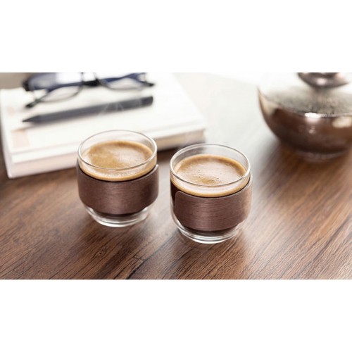 madera BOGOTA SET Set vasos café banda de nogal