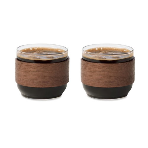 madera BOGOTA SET Set vasos café banda de nogal
