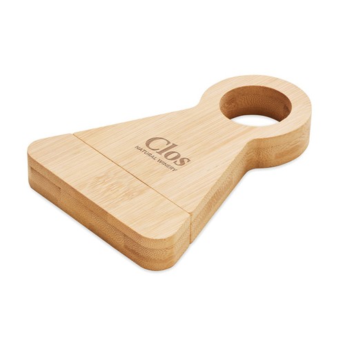 madera STANDTURN Soporte y abrebotellas bambú
