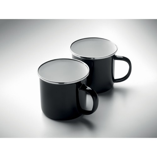 black AGRADABLE Juego de manta polar y 2 tazas