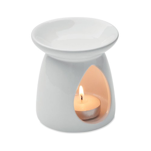 white SAGRADA Quemador de vainilla con vela