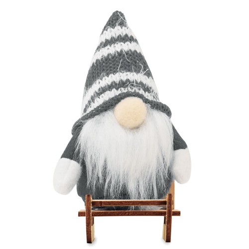 gray FROSTY SLEIGH Gnomo en trineo de madera